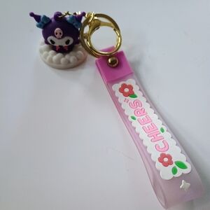 Hello Kitty Cheers Wristlet - 3D Keychain with Wrist Strap and Charm...